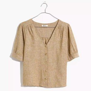 Madewell Linen-Blend Button-Front Blouse
